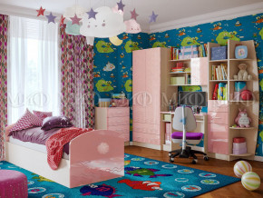 Детская комната Юниор-2 Розовый металлик в Реж - rezh.magazinmebel.ru | фото - изображение 1