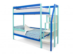 Двухъярусная кровать Svogen с бортиком мятно-синий в Реж - rezh.magazinmebel.ru | фото - изображение 1