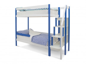 Двухъярусная кровать Svogen с бортиком синий-белый в Реж - rezh.magazinmebel.ru | фото