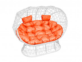 Кокон Лежебока на подставке с ротангом оранжевая подушка в Реж - rezh.magazinmebel.ru | фото - изображение 1