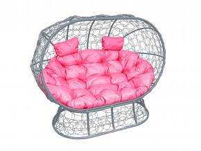 Кокон Лежебока на подставке с ротангом розовая подушка в Реж - rezh.magazinmebel.ru | фото