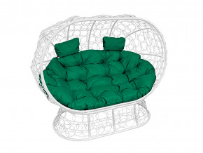 Кокон Лежебока на подставке с ротангом зелёная подушка в Реж - rezh.magazinmebel.ru | фото - изображение 1