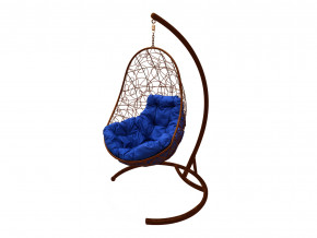 Кокон Овал с ротангом синяя подушка в Реж - rezh.magazinmebel.ru | фото - изображение 1