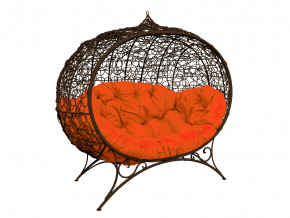 Кокон Улей на ножках с ротангом оранжевая подушка в Реж - rezh.magazinmebel.ru | фото - изображение 1