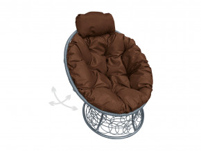 Кресло Папасан мини пружинка с ротангом коричневая подушка в Реж - rezh.magazinmebel.ru | фото - изображение 1