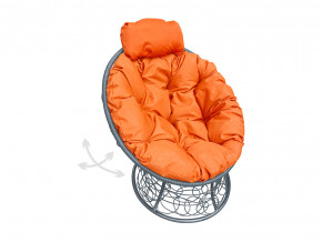 Кресло Папасан мини пружинка с ротангом оранжевая подушка в Реж - rezh.magazinmebel.ru | фото - изображение 1
