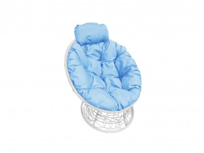 Кресло Папасан мини с ротангом голубая подушка в Реж - rezh.magazinmebel.ru | фото