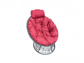 Кресло Папасан мини с ротангом красная подушка в Реж - rezh.magazinmebel.ru | фото