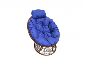 Кресло Папасан мини с ротангом синяя подушка в Реж - rezh.magazinmebel.ru | фото