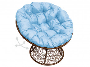 Кресло Папасан пружинка с ротангом голубая подушка в Реж - rezh.magazinmebel.ru | фото