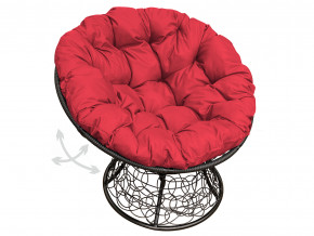 Кресло Папасан пружинка с ротангом красная подушка в Реж - rezh.magazinmebel.ru | фото