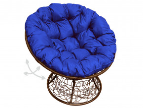 Кресло Папасан пружинка с ротангом синяя подушка в Реж - rezh.magazinmebel.ru | фото - изображение 1