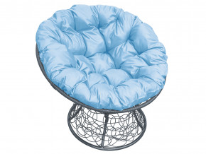 Кресло Папасан с ротангом голубая подушка в Реж - rezh.magazinmebel.ru | фото