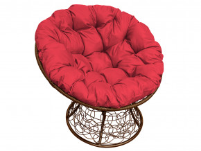 Кресло Папасан с ротангом красная подушка в Реж - rezh.magazinmebel.ru | фото