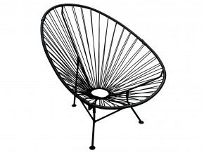 Кресло Ракушка с ротангом чёрный в Реж - rezh.magazinmebel.ru | фото - изображение 1