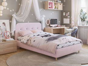 Кровать 1200 Лео велюр нежно-розовый в Реж - rezh.magazinmebel.ru | фото - изображение 4