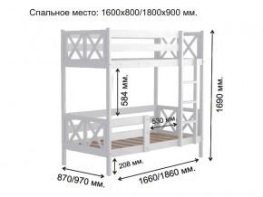 Кровать 2-х ярусная Аист-2 Классика белый 1800х900 мм в Реж - rezh.magazinmebel.ru | фото - изображение 2