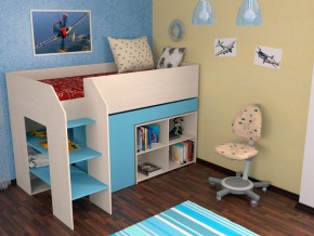 Кровать чердак Теремок 2 Голубой в Реж - rezh.magazinmebel.ru | фото - изображение 1