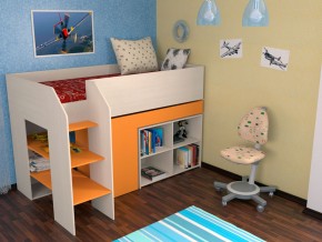Кровать чердак Теремок 2 Оранжевый в Реж - rezh.magazinmebel.ru | фото - изображение 1
