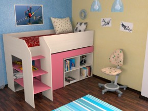 Кровать чердак Теремок 2 Розовый в Реж - rezh.magazinmebel.ru | фото - изображение 1