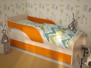Кровать детская Максимка млечный дуб-оранж в Реж - rezh.magazinmebel.ru | фото