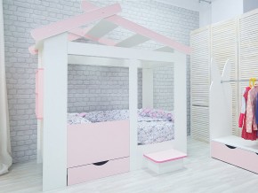Кровать детская Теремок без ящика розовая в Реж - rezh.magazinmebel.ru | фото - изображение 2