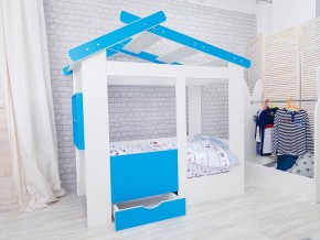 Кровать детская Теремок с ящиком лазурь в Реж - rezh.magazinmebel.ru | фото