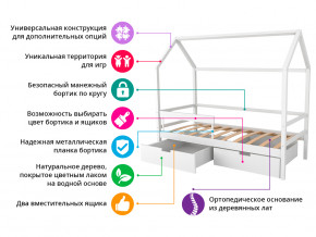 Кровать-домик Svogen с фото с ящиками и бортиком графит/мишки в Реж - rezh.magazinmebel.ru | фото - изображение 2