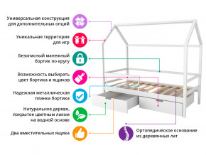 Кровать-домик Svogen с ящиками и бортиком дерево в Реж - rezh.magazinmebel.ru | фото - изображение 2