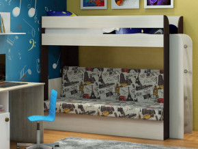Кровать двухъярусная Карамель 75 венге ткань биг бен в Реж - rezh.magazinmebel.ru | фото - изображение 1