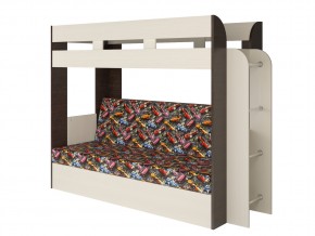 Кровать двухъярусная Карамель 75 венге ткань машинки в Реж - rezh.magazinmebel.ru | фото - изображение 1