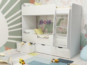 Кровать двухъярусная Малыш двойняшка белый феритейл в Реж - rezh.magazinmebel.ru | фото