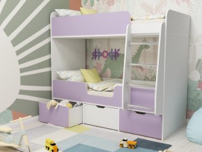 Кровать двухъярусная Малыш двойняшка белый-ирис в Реж - rezh.magazinmebel.ru | фото