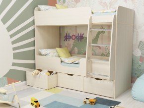 Кровать двухъярусная Малыш двойняшка дуб молочный в Реж - rezh.magazinmebel.ru | фото - изображение 1