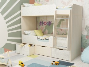 Кровать двухъярусная Малыш двойняшка дуб молочный-феритейл в Реж - rezh.magazinmebel.ru | фото