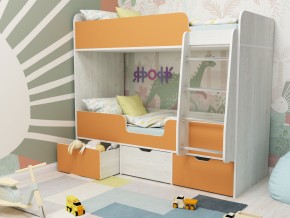 Кровать двухъярусная Малыш двойняшка винтерберг-оранжевый в Реж - rezh.magazinmebel.ru | фото