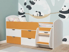 Кровать Малыш-7 белое дерево-оранжевый в Реж - rezh.magazinmebel.ru | фото