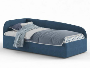 Кровать мягкая Денди на латах рогожка синяя в Реж - rezh.magazinmebel.ru | фото - изображение 1