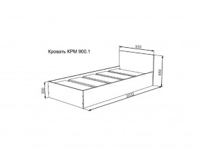 Кровать Мори КРМ 900.1 графит в Реж - rezh.magazinmebel.ru | фото - изображение 2
