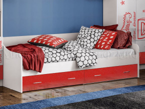 Кровать с ящиками Вега Алфавит Красный в Реж - rezh.magazinmebel.ru | фото
