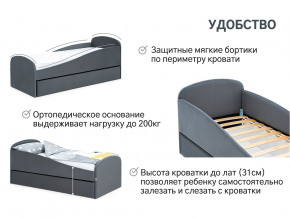 Кровать с ящиком Letmo графит (велюр) в Реж - rezh.magazinmebel.ru | фото - изображение 11