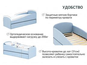 Кровать с ящиком Letmo небесный (рогожка) в Реж - rezh.magazinmebel.ru | фото - изображение 14