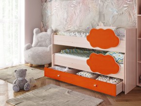 Кровать Соник с ящиком млечный дуб-оранж в Реж - rezh.magazinmebel.ru | фото - изображение 1