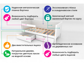 Кровать-тахта мягкая Svogen с ящиками и бортиком синий-лаванда в Реж - rezh.magazinmebel.ru | фото - изображение 3