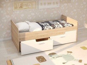 Кровать Умка дуб сонома с белыми ящиками в Реж - rezh.magazinmebel.ru | фото - изображение 1