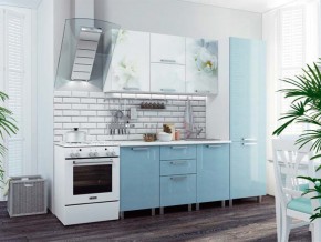 Кухня 2100 Бьянка голубые блестки в Реж - rezh.magazinmebel.ru | фото - изображение 1
