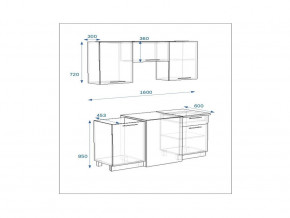 Кухонный гарнитур 6 Грецкий орех 1600 в Реж - rezh.magazinmebel.ru | фото - изображение 2