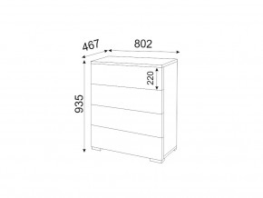 М05 (ручка брусок) Комод (4 ящика) в Реж - rezh.magazinmebel.ru | фото