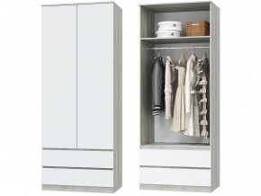 Шкаф для одежды 2х дверный с ящиками Лори дуб серый, белый в Реж - rezh.magazinmebel.ru | фото