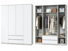 Шкаф для одежды четырехдверный Лори дуб серый, белый в Реж - rezh.magazinmebel.ru | фото - изображение 1